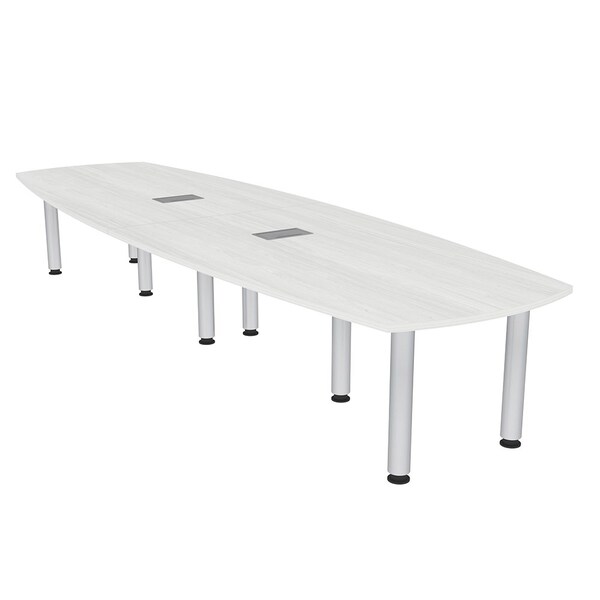 45 in W, 145 in L, 29 in H, Engineered Wood Top, White